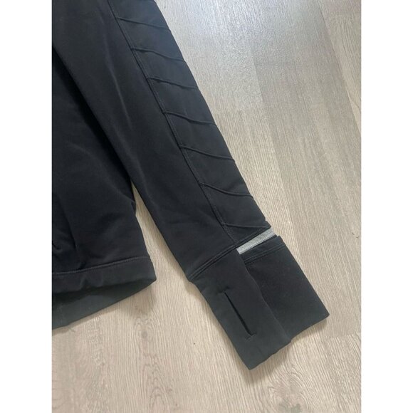 Lululemon 12 Running 1/2 1/4 Zip Pullover Mock Top Black Reflective Chevron - Picture 5 of 10